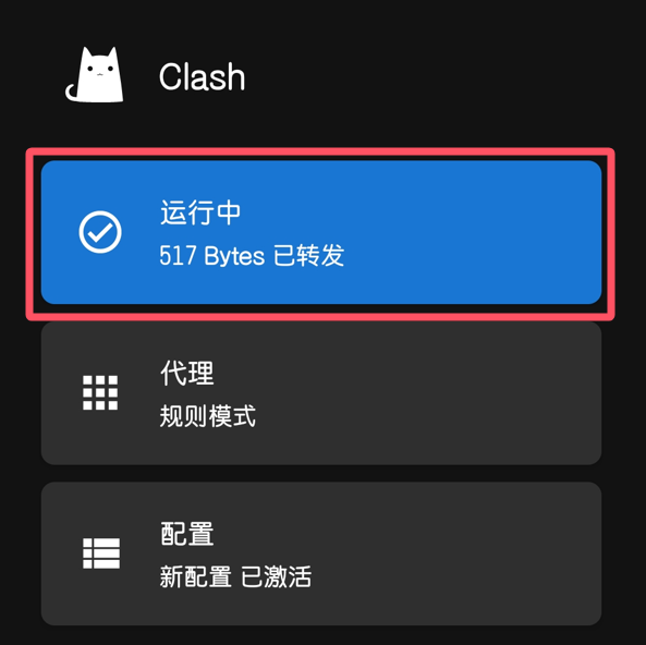 Android Clash科学上网成功界面